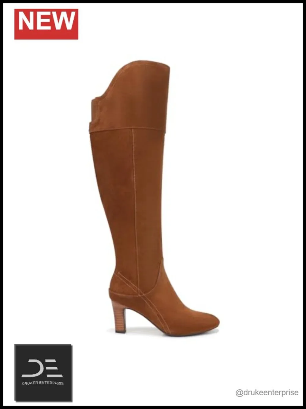 Naturalizer Yuko Over The Knee Boots Suede Leather Side Zip Block Heel
